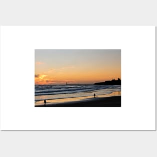 December daybreak over Tynemouth Long Sands Posters and Art